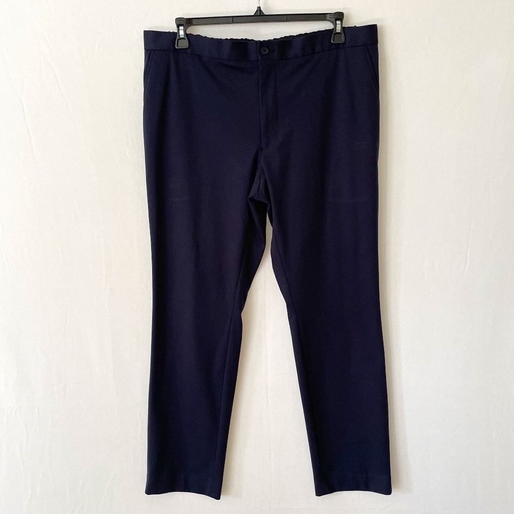 Craft & Soul Mens 42x30 Sodo Flat Front Drawstring Elastic Waist Blue Knit Pants